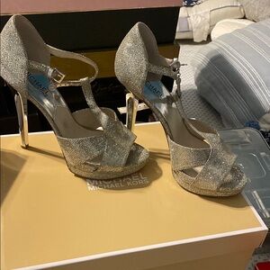 Michael Kors Silver Glitter Women's Heels